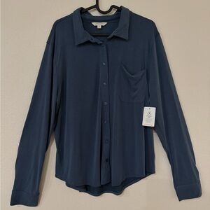 Lucky Brand Deep Blue Collared Shirt L size